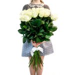 Букет белые розы 80 см в Санкт-Петербурге - Фотография 2