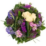 Синий гиацинт, матиола и королевские розы. - Фотография 4