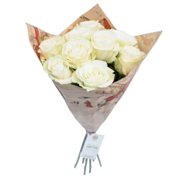 Букет «Букет 9 белых роз»
