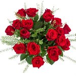 Букет из красных роз и гринбелла в Санкт-Петербурге - Фотография 3