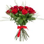 Букет из красных роз и гринбелла в Санкт-Петербурге - Фотография 4