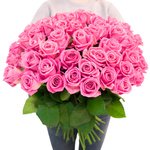 Букет 55 розовых роз в Санкт-Петербурге - Фотография 3