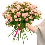 Букет роза кустовая розовая в Санкт-Петербурге - Фотография 4