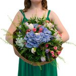 Великолепный букет с гортензией, розами и тюльпанами для самой прекрасной девушки на свете в Санкт-Петербурге - Фотография 4