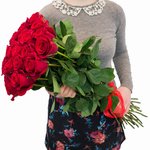 Букет красные розы 70 см в Санкт-Петербурге - Фотография 4