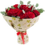 Букет из красных роз и эвкалипта в Санкт-Петербурге - Фотография 4