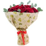 Букет из красных роз и эвкалипта в Санкт-Петербурге - Фотография 5