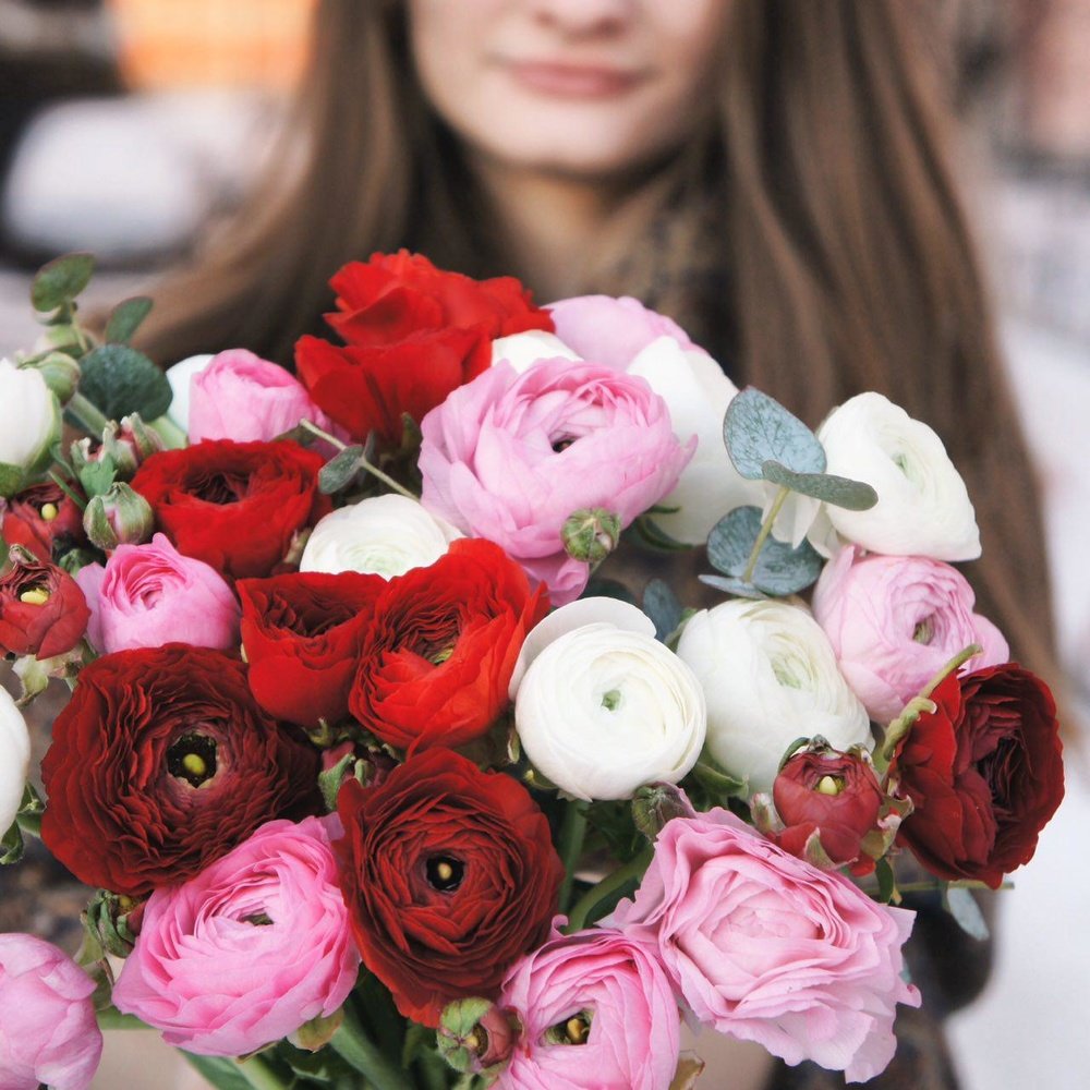  Разноцветные ранункулюсы