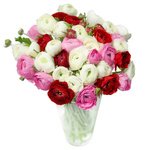 Букет из разноцветных ранункулюсов в Санкт-Петербурге - Фотография 1