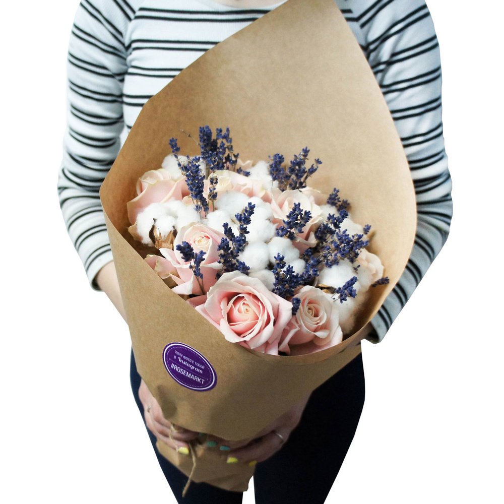 Тирлим: розовые розы, хлопок и лаванда