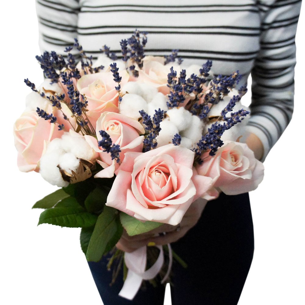 Тирлим: розовые розы, хлопок и лаванда