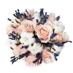 Букет из лаванды, розы розовой микст и хлопка. Санкт-Петербург. - Фотография 4