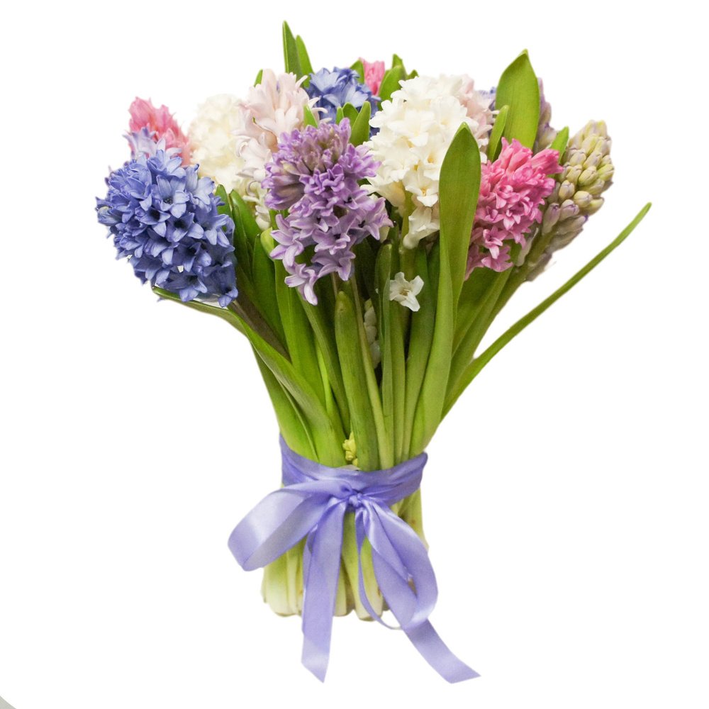 Голубые гиацинты на похороны цветочные корзинки