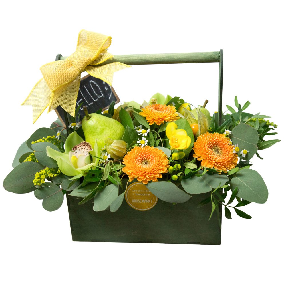 Цветочно-фруктовый букет Дюшес