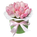 Шляпная коробка с розовыми тюльпанами в Санкт-Петербурге - Фотография 2