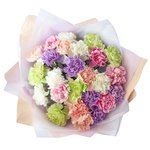 Букет из 25 белых, лунных, мятных, персиковых, розовых гвоздик Санкт-Петербурге - Фотография 3