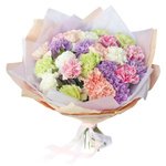 Букет из 25 белых, лунных, мятных, персиковых, розовых гвоздик Санкт-Петербурге - Фотография 1