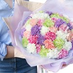 Букет из 51 разноцветной гвоздики в Санкт-Петербурге - Фотография 2