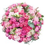 Букет из астильбы, ваксфлауэра, розовых гвоздик, кустовых розовых роз, роз Мисти Бабблз, розовых тюльпанов, белых фрезий, листьев эвкалипта в Санкт-Петербурге - Фотография 3 Букет из астильбы, ваксфлауэра, розовых гвоздик, кустовых розовых роз, роз Мисти Бабблз, розовых тюльпанов, белых фрезий, листьев эвкалипта в Санкт-Петербурге - Фотография 3