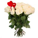 Букет из 31 белой розы на 14 февраля в Санкт-Петербурге - Фотография 1