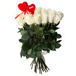 Букет из 35 белых роз на 14 февраля в Санкт-Петербурге - Фотография 2