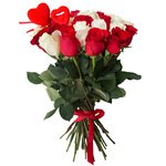 Букет из 35 красных и белых роз на 14 февраля в Санкт-Петербурге - Фотография 2