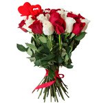 Букет из 45 красных и белых роз на 14 февраля в Санкт-Петербурге - Фотография 2