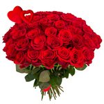 Букет из 65 красных роз на 14 февраля в Санкт-Петербурге - Фотография 1