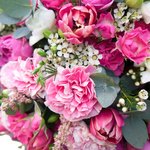 Букет из астильбы, ваксфлауэра, розовых гвоздик, кустовых розовых роз, роз Мисти Бабблз, розовых тюльпанов, белых фрезий, листьев эвкалипта в Санкт-Петербурге - Фотография 6 Букет из астильбы, ваксфлауэра, розовых гвоздик, кустовых розовых роз, роз Мисти Бабблз, розовых тюльпанов, белых фрезий, листьев эвкалипта в Санкт-Петербурге - Фотография 6