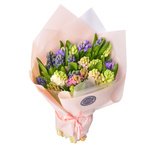 Букет из 25 разноцветных гиацинтов в оригинальной упаковке в Санкт-Петербурге - Фотография 6