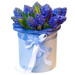 Букет из синих гиацинтов в шляпной коробке в Санкт-Петербурге - Фотография 1