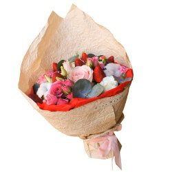 Букет роз из красной бумаги, 56 см