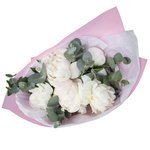 Пионы и эвкалипт в нежной упаковке в Санкт-Петербурге - Фотография 3