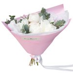 Пионы и эвкалипт в нежной упаковке в Санкт-Петербурге - Фотография 1