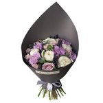 Букет в стиле «прованс» в нежных сиреневых оттенках с лавандой, лунной гвоздикой и белыми пионами в стильной упаковке в Санкт-Петербурге - Фотография 2