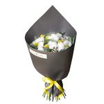 Букет из хлопка, брунии, краспедии и эвкалипта в стильной упаковке в Санкт-Петербурге - Фотография 3