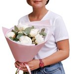 Пионы и эвкалипт в нежной упаковке в Санкт-Петербурге - Фотография 6