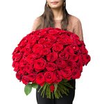 Букет из 75 алых роз в Санкт-Петербурге - Фотография 1 Букет из 75 алых роз в Санкт-Петербурге - Фотография 1