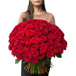 101 алая роза недорого в Санкт-Петербурге - Фотография 1