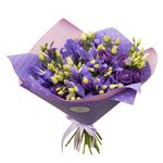 Букет из синих ирисрв и синих лизиантусов в Санкт-Петербурге - Фотография 1