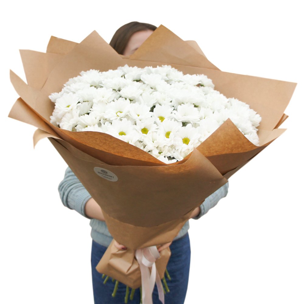 Букет белая кустовая хризантема в Санкт-Петербурге