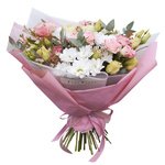 Букет хризантема, эустома, роза, эвкалипт, ваксфлауэр, лизиантус, корейская упаковка в Санкт-Петербурге - Фотография 6 Букет хризантема, эустома, роза, эвкалипт, ваксфлауэр, лизиантус, корейская упаковка в Санкт-Петербурге - Фотография 6