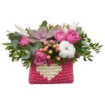 Уютная композиция в кашпо ручной работы розового цвета с сердечком в Санкт-Петербурге  - Фотография 2 Уютная композиция в кашпо ручной работы розового цвета с сердечком в Санкт-Петербурге  - Фотография 2