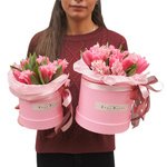 Тюльпаны и гиацинты в шляпных коробках в Санкт-Петербурге  - Фотография 1 Тюльпаны и гиацинты в шляпных коробках в Санкт-Петербурге  - Фотография 1