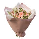 Букет из пионовидной кустовой розы Джульетта, лизиантуса, ягодок гиперикума, вероники и эвкалипта в стильной упаковке в Санкт-Петербурге - Фотография 3 Букет из пионовидной кустовой розы Джульетта, лизиантуса, ягодок гиперикума, вероники и эвкалипта в стильной упаковке в Санкт-Петербурге - Фотография 3