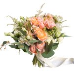 Букет невесты с белым лизиантусом, белой кустовой розой и пионовидной кустовой розой Джульетта в Санкт-ПетербургеБукет невесты с белым лизиантусом, белой кустовой розой и пионовидной кустовой розой Джульетта в Санкт-Петербурге - Фотография 1