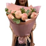 Букет 9 розовых роз в Санкт-Петербурге - Фотография 1