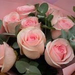 Букет 9 розовых роз в Санкт-Петербурге - Фотография 2