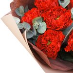 Букет 9 пионовидных роз Рэд Ай с листьями эвкалипта в Санкт-Петербурге - Фотография 6