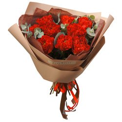 Букет «Танго: 9 роз Рэд Ай с листьями эвкалипта + коробка-переноска с аквабоксом» Букет «Танго: 9 роз Рэд Ай с листьями эвкалипта + коробка-переноска с аквабоксом»